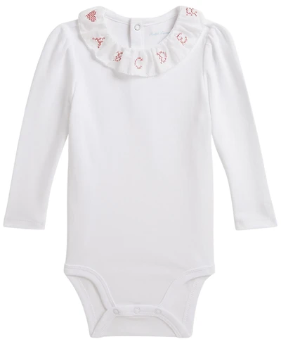 Polo Ralph Lauren Baby Girls' Ruffle-Collar Cotton Interlock Bodysuit