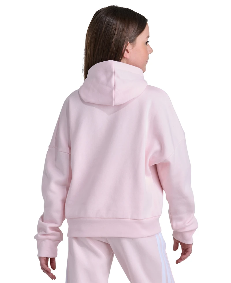adidas Big Girls' 7-16 Long-Sleeve Graphic Fleece Hooded Pullover Sweatshirt