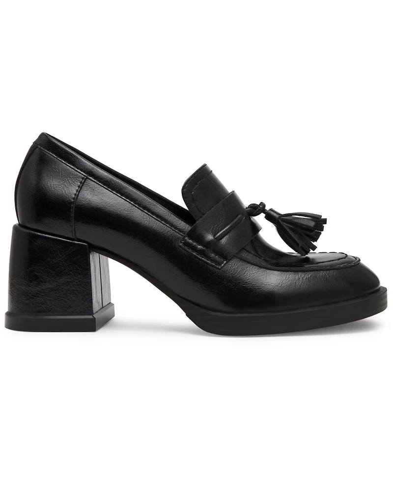 Steve Madden Women's Bettie Block Heel Tassel Loafer Pumps