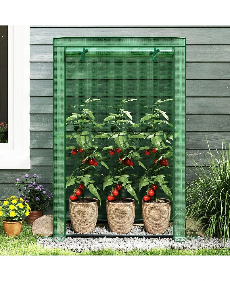Sugift Portable Mini Greenhouse with Roll-Up Zippered Door