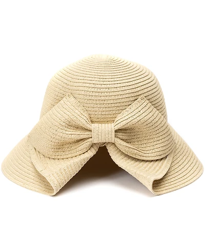 Bcbg Straw Bow Back Brim Floppy Hat