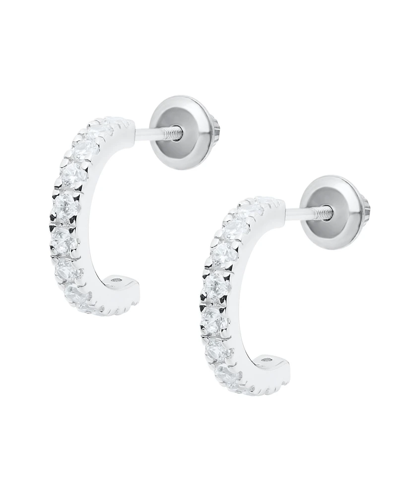 Macy's Kids' Cubic Zirconia Hoop Earrings in Sterling Silver