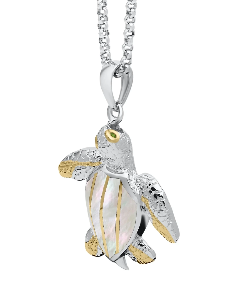Macy's Abalone Turtle Pendant Necklace in Sterling Silver