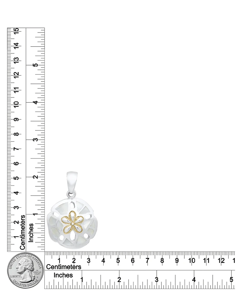 Macy's White Pearl Sand Dollar Pendant Necklace in Sterling Silver