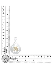 Macy's White Pearl Sand Dollar Pendant Necklace in Sterling Silver