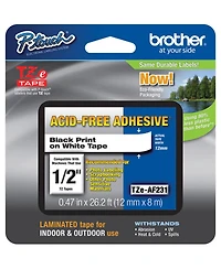Brother 2 Pack 0.47" Black Print on Laminated Tape with Acid-Free Adhesive (26.2