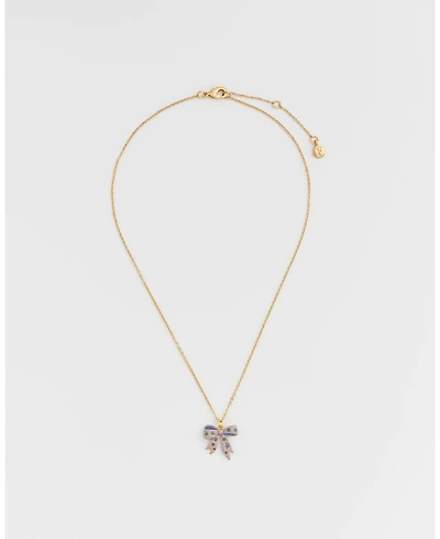 Fable England Forget Me Not Bow Pendant Necklace