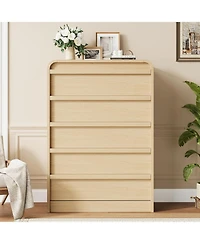 gaomon 5 Drawer Wood Dresser for Bedroom, Modern Storage Organizer for Living Room, Entryway, Nursery