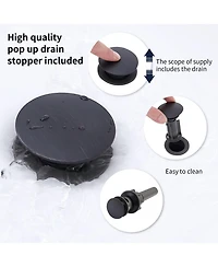 Phying 2-Handle 8 inch Widespread Bathroom Sink Faucet Matte Black Lavatory Faucet 3 Hole 360degree(s) Swivel Spout Vanity Sink Basin Faucets
