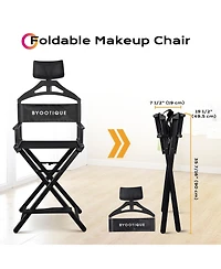 Byootique 28" Height Tall Director Chair Folding Artist Makeup Head Rest 2 Pack