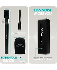 Movo Wireless Mini Di Duo Dual Ultra Compact Wireless Lavalier Microphones for iPhone with Handheld Adapter