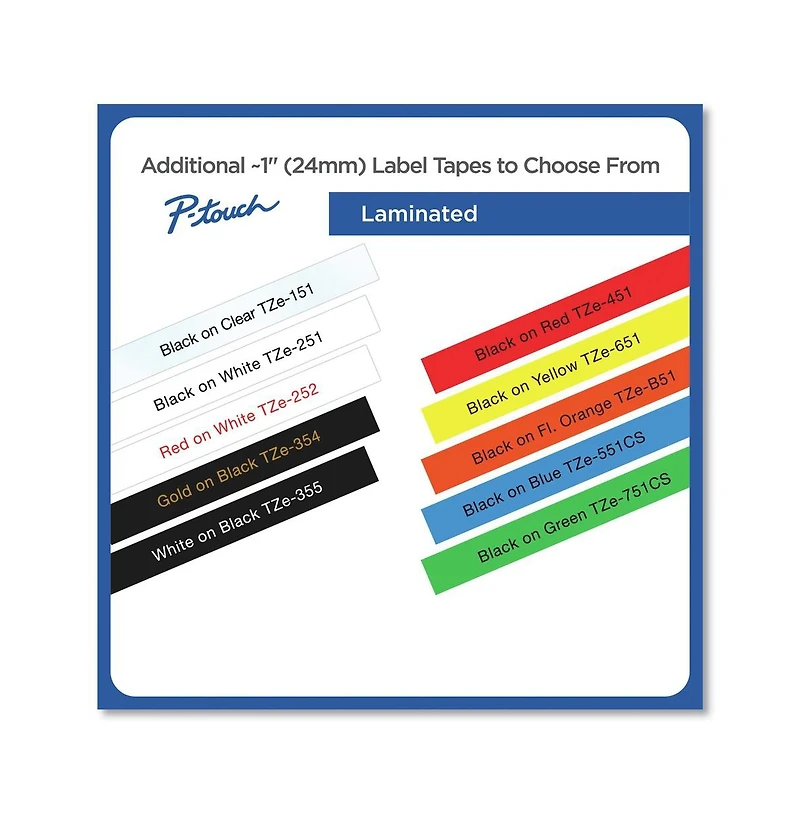 Brother P-Touch TZE551CS 0.94 Inch x 26.2 Foot TZe Laminated Removable Label Tapes