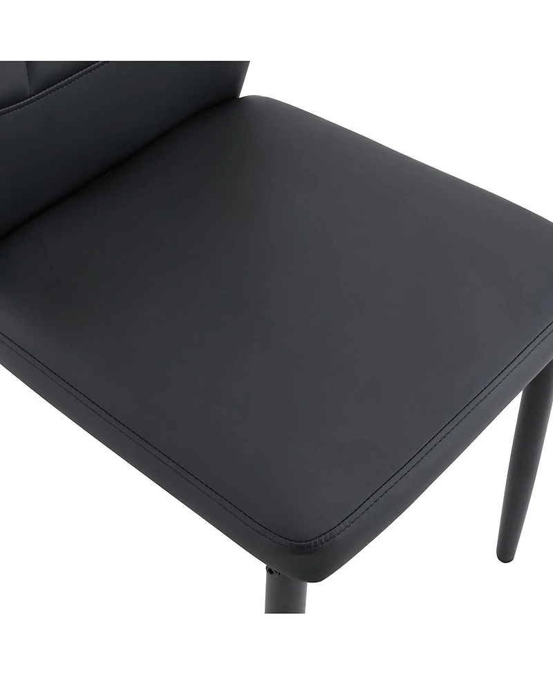 Streamdale Furniture Set of 3 Black Ergonomic Pu Dining Chairs