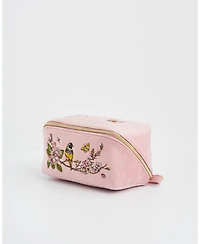Fable England Love Velvet Embroidered Comestic Pouch