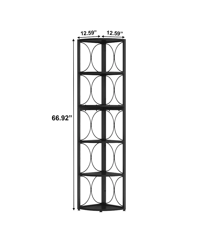 Slickblue Modern Corner Shelving Unit for Living Room and Office