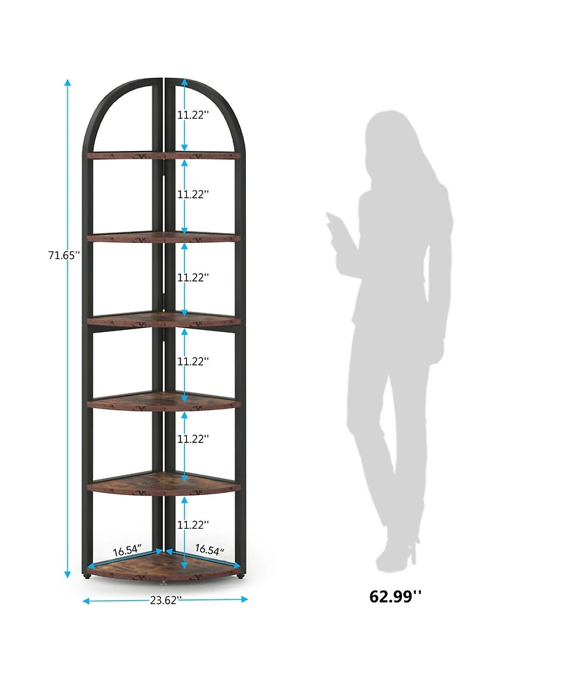 Slickblue Corner Bookcase for Living Room Bedroom and Small Space