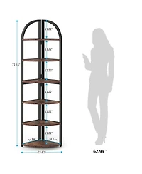 Slickblue Corner Bookcase for Living Room Bedroom and Small Space