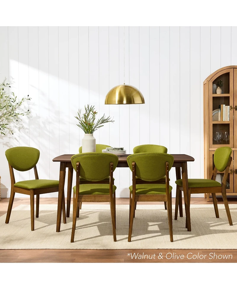 Best Choice Products 2-Piece Mid-Century Modern Wood and Upholstered Dining Chair Set