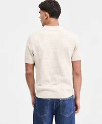 Sun + Stone Men's Square Stitch Marled Polo Shirt, Macy's Exclusive