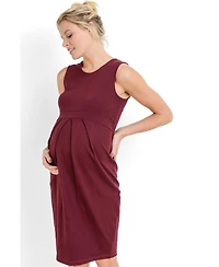 Hello Miz Maternity Sleeveless Pleated Bodycon Dress