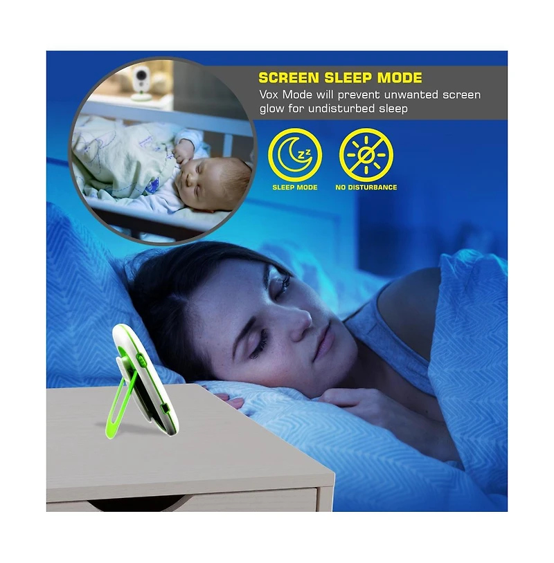 SereneLife Video Baby Monitor Dual System w/ Temperature Thermometer Sleep Camera, Dedicated 2" Digital Color Screen
