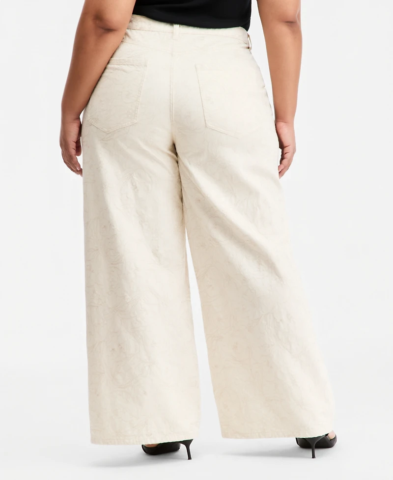 On 34th Trendy Plus Size Wide-Leg High-Rise Jeans, Macy's Exclusive