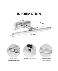 Busdays Battery Picture Light Wireless for Painting with Remote Full Metal Rechargeable Chrome Art Light Wall Sconce Display for Portrait Gallery