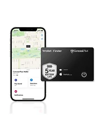 Conceal Plus Men's Wallet Finder Slim Tracker with 5-Year Battery Life for Wallet, Backpack, Luggage and More, Works with Apple Find My iOS