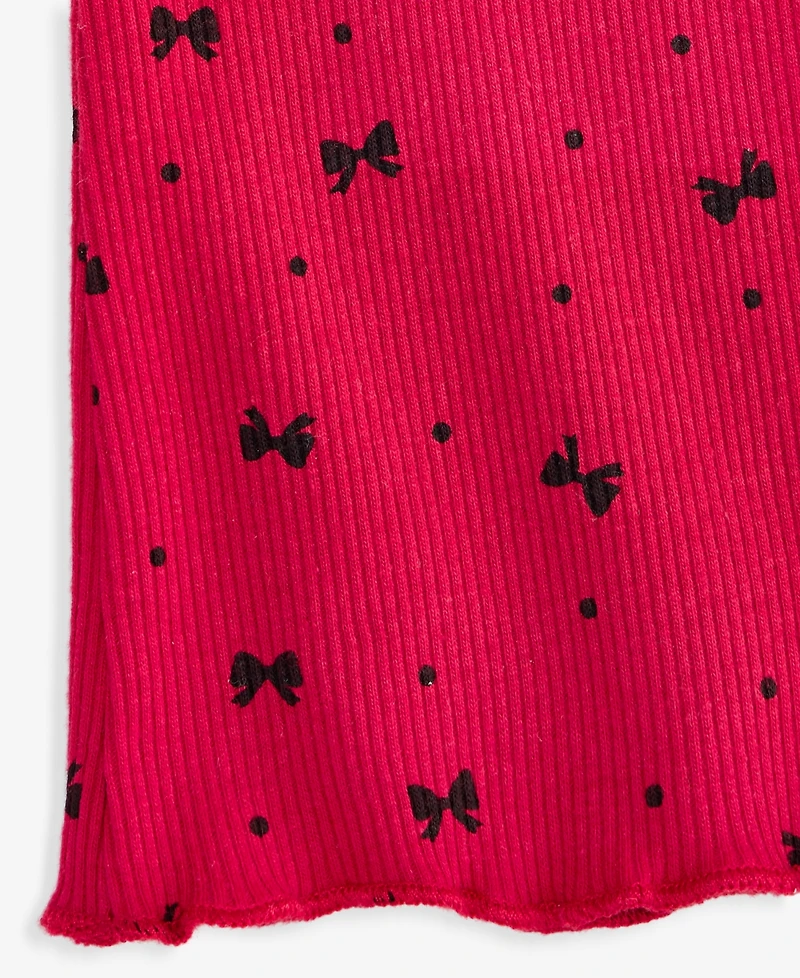 First Impressions Baby Girls' 3M-24M Mix & Match Bow-Print Ribbed Flare Leggings, Macy's Exclusive