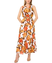 1.state Women's V-Neck Smocked Waist Tiered Maxi Dress