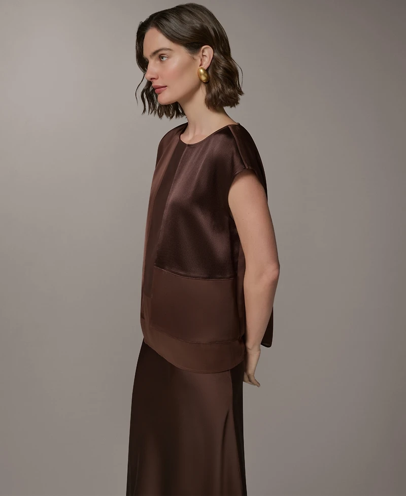 Donna Karan New York Petite Crewneck Sleeveless Blouse