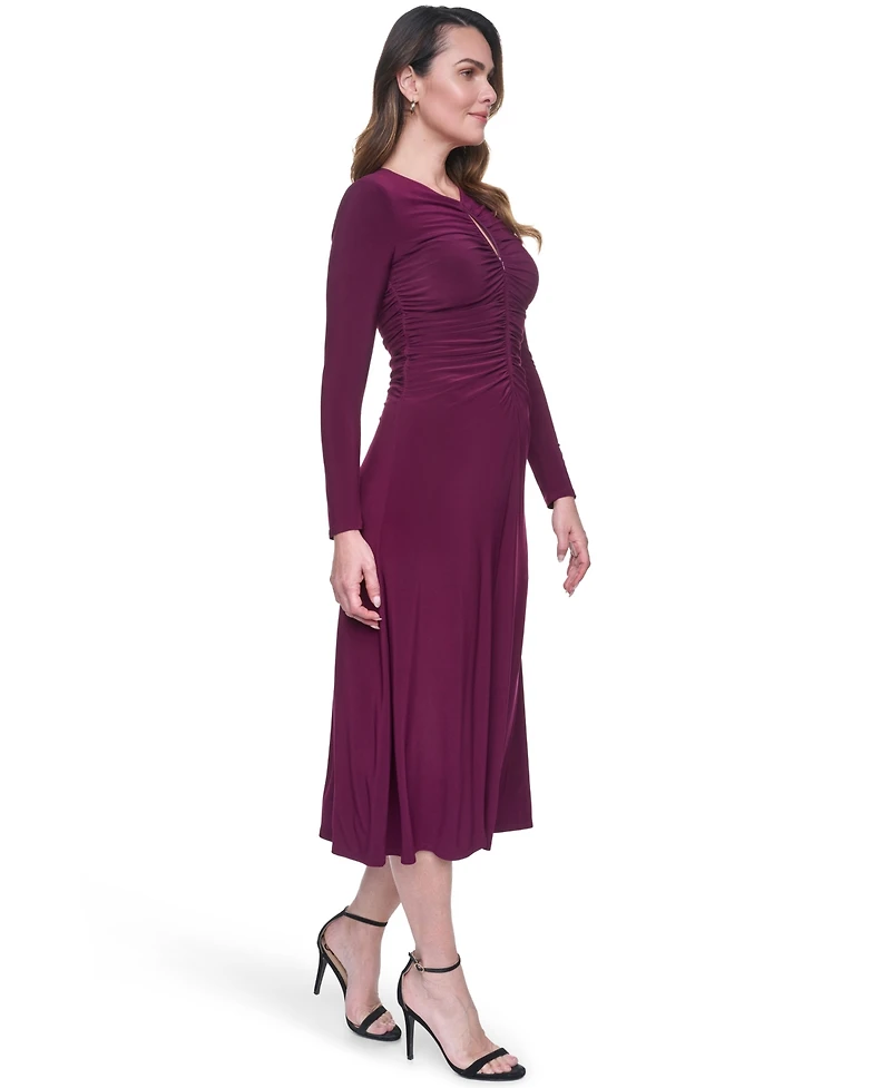 Vince Camuto Women's Shirred Long-Sleeve Dress