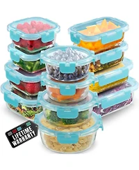 24 Piece Oven Safe Glass Storage Container Set with Lids