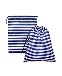Lands' End 2-Pack Travel Laundry Bags, Polyester Canvas Dirty Clothes Travel Bag with Drawstring