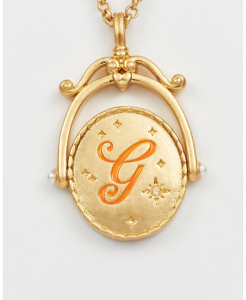 Fable England G Initial Gerbera Spinner Chain Necklace