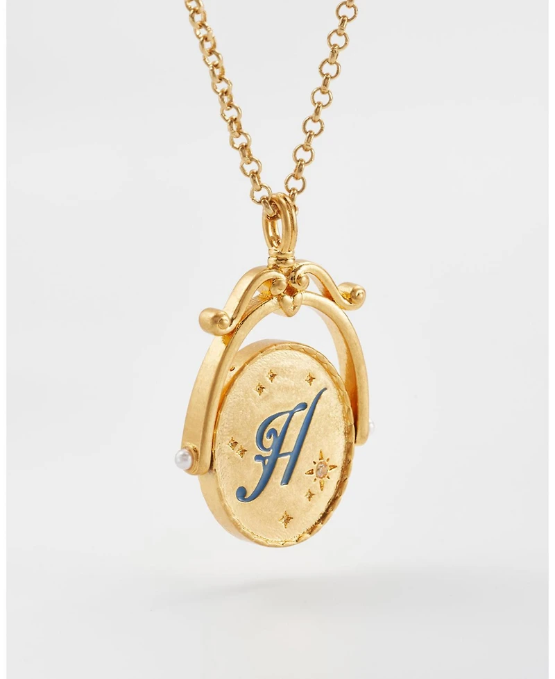 Fable England Hydrangea Initial Spinner Necklace