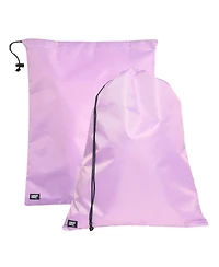 Lands' End 2-Pack Travel Laundry Bags, Polyester Canvas Dirty Clothes Bag with Drawstring