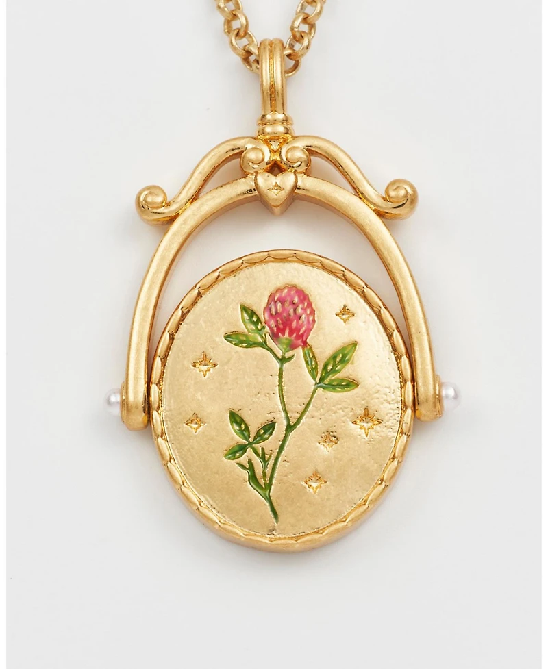 Fable England Z Initial Zigzag Clover Spinner Chain Necklace