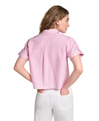 Karl Lagerfeld Paris Petite Floral Embroidered Top