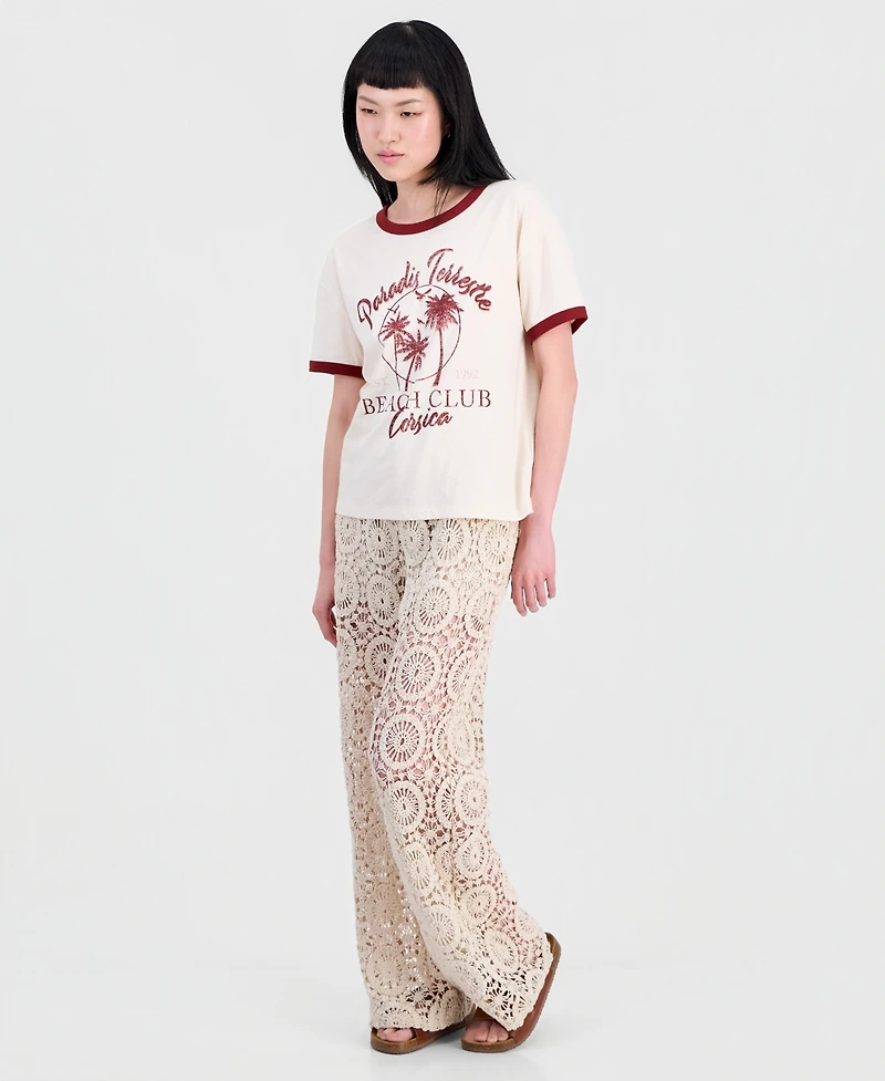 And Now This Women's Paradis Terrestre Ringer Tee, Macy's Exclusive