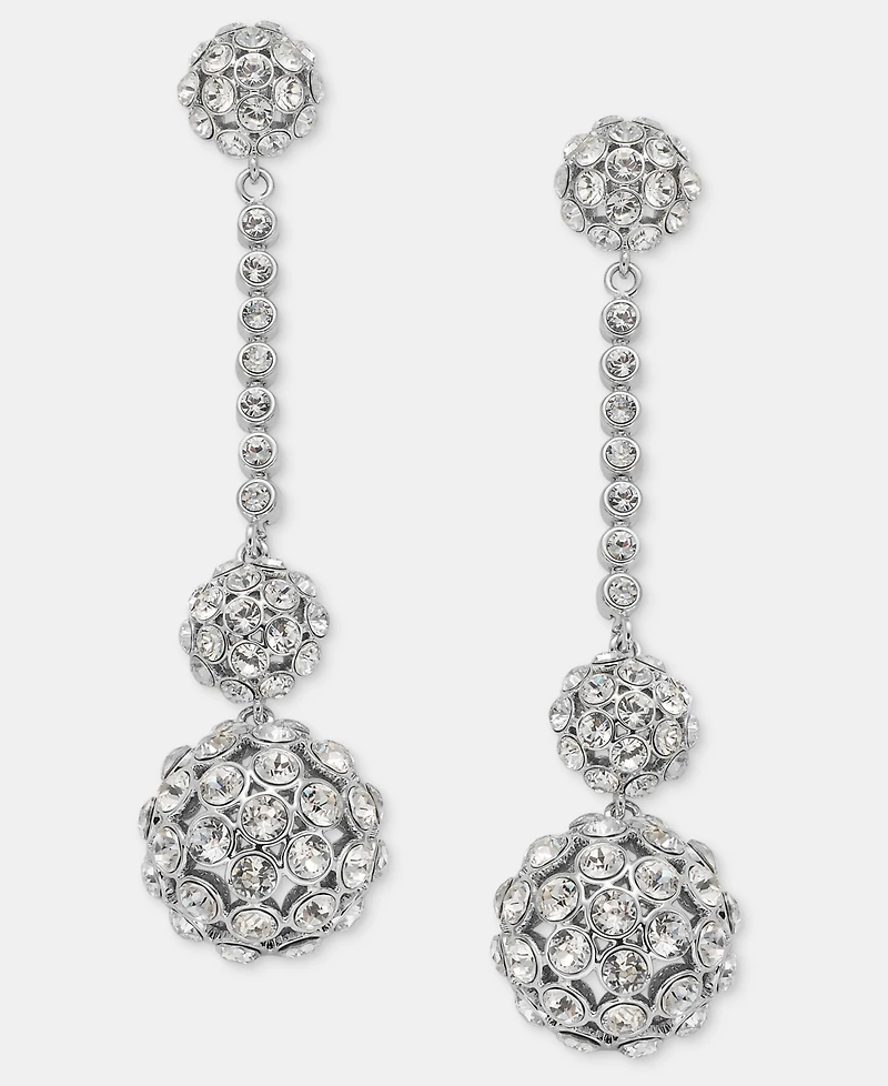 Givenchy Pave Cluster Linear Drop Earrings