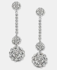 Givenchy Pave Cluster Linear Drop Earrings