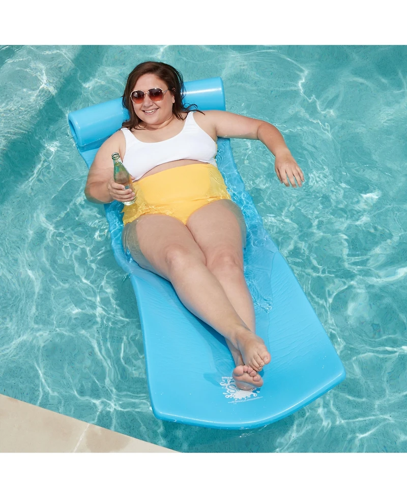 Trc Recreation Splash 1.25" Thick Foam Swimming Pool Float Mat, Marina Blue