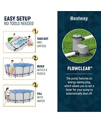 Bestway Steel Pro Max 16'x48" Round Above Ground Swimming Pool with Pump & Cover