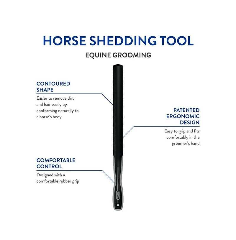 Wahl Professional Animal Equine Grooming Horse Shedding Tool - Contoured Horse Shed Tool - Removes Hair and Dirt