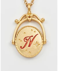 Fable England N Initial Nasturtium Gold Spinner Chain Necklace