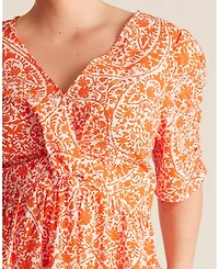 Estelle Plus Dreamaya Tiered V-neck Fit Flare Midi Dress