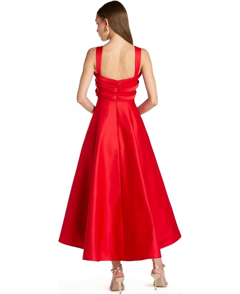 Mac Duggal Women's Satin Sleeveless A Line Ankle Dress With Bow