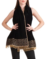 Raas Women's Hand Embroidered Velvet Scarf