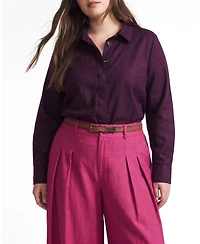 Universal Standard Plus Elbe Stretch Linen Shirt